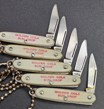 Vintage Golden Cola Sun Drop Mini Pocket Knife Imperial USA Pat Keychain picture