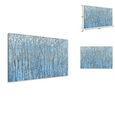 Yihui Arts Blue Tree Canvas Wall Art - Abstract Landscape with Silver Foil picture