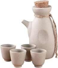 Hemoton Ceramic Sake Pot and Serving Cups Japanese Wine Set Multi-functional Sak picture