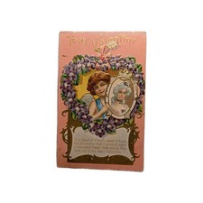 Antique Valentine Postcard “To My Valentine” Cupid & Violets – 1910 PA Postmark picture