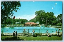 Trenton Missouri Postcard Moberly Park Swimming Pool Exterior View c1960 Vintage picture