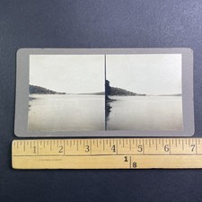 Lake Sunapee Stereoview New Hampshire Unbranded Flat Mount Antique picture