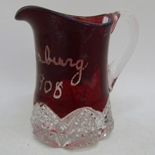 Antique Flashed Ruby Souvenir Glass 4