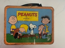 Vintage 1959 PEANUTS Comic Strip Charlie Brown Snoopy Metal Lunchbox No Thermos picture