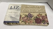 1990s Liz Claiborne At Home 100% Cotton Twin Flat Sheet Rich Mixes picture