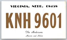 KNH 9601 Virginia, Nebraska CB Radio QSL Postcard Andersons 1960s-70s C131 picture