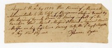 1794 Estate Receipt Benjamin Mulford Decd Thomas Ogden Signed Cumberland NJ picture