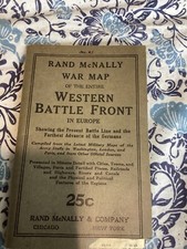 Antique Rand McNally War Map of the entire Western Battle Front picture