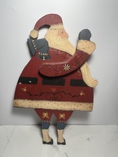 VTG Handmade Wooden Santa Clause Folk Art  picture