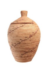 Yupik Lidded Basket with Knob ca. 1930s  10.25