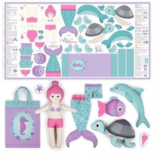 Mermaid DIY Craft Kit - Cotton Fabric Panel for Beginners picture