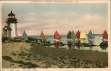 Nantucket MA Rainbow Fleet H. Marshall Gardiner c1910s Vintage Postcard picture