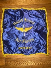 VINTAGE WWII SATIN USAF SWEETHEART PILLOW CASE embroidered  picture