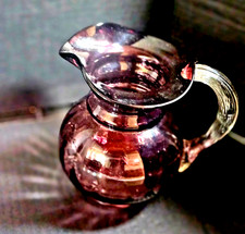 Vtg  Amethyst Purple Blown Glass Pitcher - Fenton/Pilgrim picture