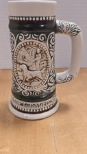 Vintage 1983 Avon Brazil Ceramic Stein Mug Hunting Fishing Dog Fish 025854 picture