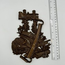 Sexton Hoda Metal Wall Plaque Farm Folk Art Vintage 1976 picture