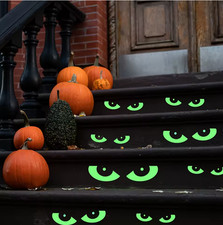 8 Pairs Halloween Glow in the Dark Eyes Window Clings Removable Luminous Wall picture