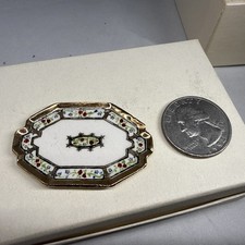 Jean Yingling JEY Signed Artisan Miniature Porcelain Floral Platter 1:12 picture
