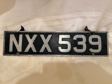 1940-50’s British Embossed License Plate IU 6357 made by Homo Hygrade 18” x 5” picture
