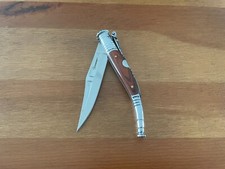 3.34” Spanish Navaja Serrana Folding Pocket Knife Red Wood Stamina Handle picture