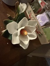 PS Magnolia Flower Porcelain Figurine Limited Edition 1993 with Wooden Base picture