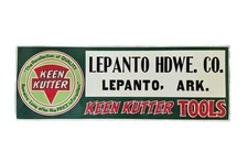 NOS Original Antique Tin Keen Kutter Lepanto Arkansas Hardware Advertising Sign picture