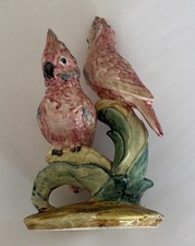 Vintage Stangl Pink Red Cockatoos⁠⁠ Pottery Double Parrot Figurine Two Bird picture