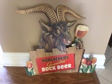Vintage Horlachers Beer Cardboard Standup Sign 21”x20” picture