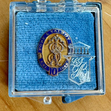 Vintage Pope & Talbot Est 1849 10 Yr Service Pin LGB 10K Gold Screw Back Box picture