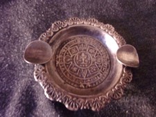 VTG Hecho Mexico 925 A V B Aztec Calendar  Ashtray  Sterling? picture