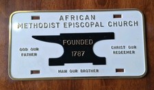 Vtg African Methodist Episcopal AME Church Ethnic BLACK Vanity License Car Plate picture