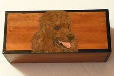 Brown Poodle Beautifully Handpainted & Detailed On Quality Teakwood Box, U.S.A. picture