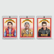 Back To The Future Trading Card Set -3 Cards- Marty McFly Doc Brown Biff Tannen picture