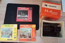Vintage View-Master 3D Lot + Box + 3 Disc Pouches Expo 58 Brussels VGC picture
