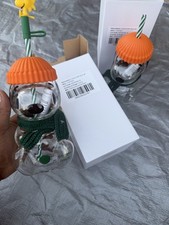 Starbucks x Peanuts Snowman Glass Cold Cup Holiday Exclusive New in Box picture