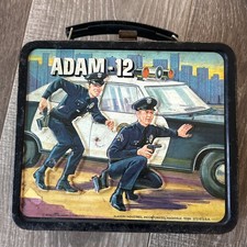 ADAM 12 METAL LUNCHBOX 1972 ALADDIN NO THERMOS 60S 70S POLICE SHOW VTG LUNCH BOX picture