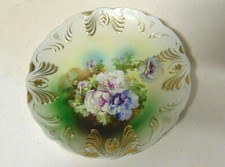 Vintage Porcelain Hand Painted Peony Flowers Plate 8 Inch 'Ideal' Germany picture