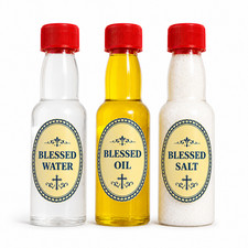 Holy Water Oil Salt St Benedict Set Blessed at 3 Holy Sites Jerusalem picture