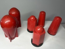 Vintage red plastic rocket ship art deco-style geometric S&P 2.3-2.7 “ 6 pieces picture
