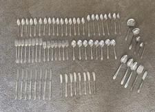72 Piece Oneida Nobility Plate Royal Rose Flatware ~ Beautiful Condition picture