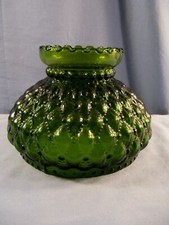 Vintage Green Glass Aladdin Rayo Diamond Quilt Lamp Shade 7
