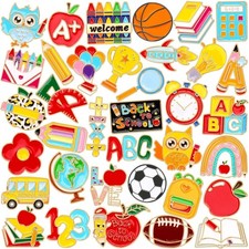 36Pcs Back to School Pins Enamel Pencil Ruler Teacher Lapel Brooch | First Da... picture