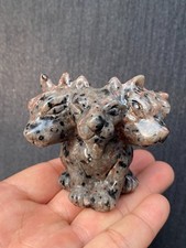 130g Natural Yooperlite Quartz Crystal Carved dog skull reiki healing gift Decor picture
