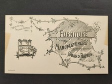 1893 antique CHICAGO WORLD FAIR BUSINESS CARD grand rapids FURNITURE MFG EXHIBIT picture