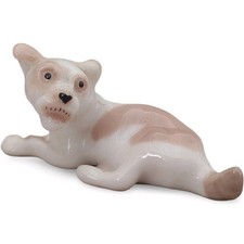  Vintage Lomonosov LFZ Porcelain Lying Dog Figurine Stamped Made in USSR picture
