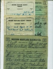 WESTERN MARYLAND RY. TRAIN ORDERS (15) WESTMINSTER, MARYLAND  1933 - 1971. picture