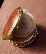 Vintage KIGU of London Mini Powder Compact Tortoiseshell Style Made England MINT picture