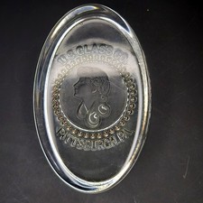 EAPG U.S. Glass Co Pittsburgh PA. Advertising Paperweight Long Hair Woman Cameo picture