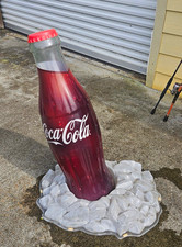 Coca-Cola Soda Bottle Advertising Sign Display on Ice Base Red/Gray/White picture