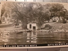 Butte Des Morts Wisconsin Homes On Lake Rppc Postcard A150 picture